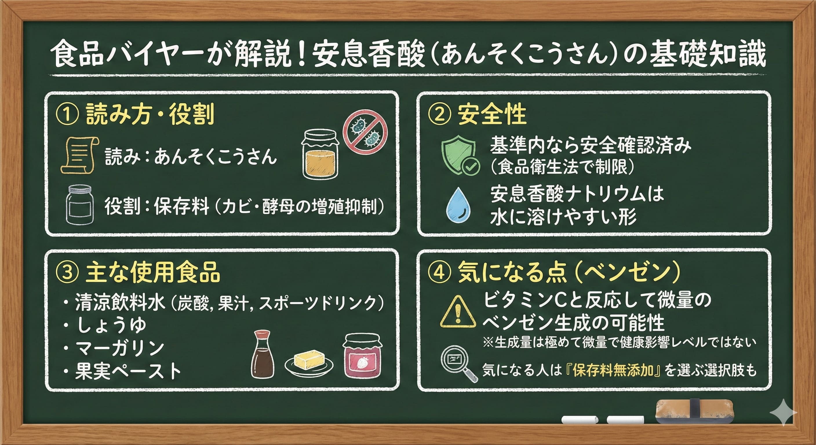 安息香酸は危険？読み方は？発がん性リスクある？シャンプーにも含まれている？完全解説！