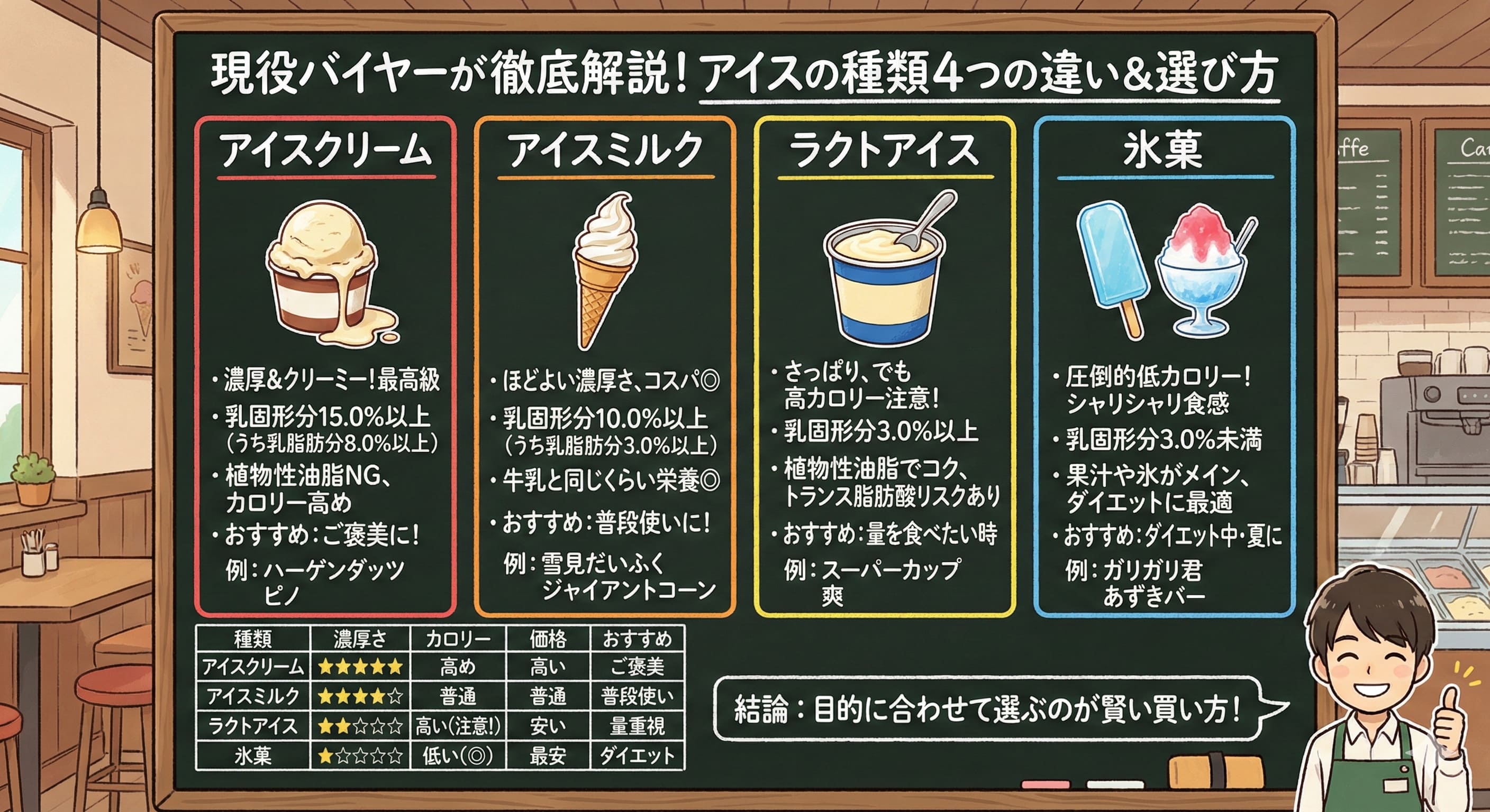 アイスクリーム、ラクトアイスの違いは？ラクトアイスはトランス脂肪酸で危険？賢い選び方を解説！