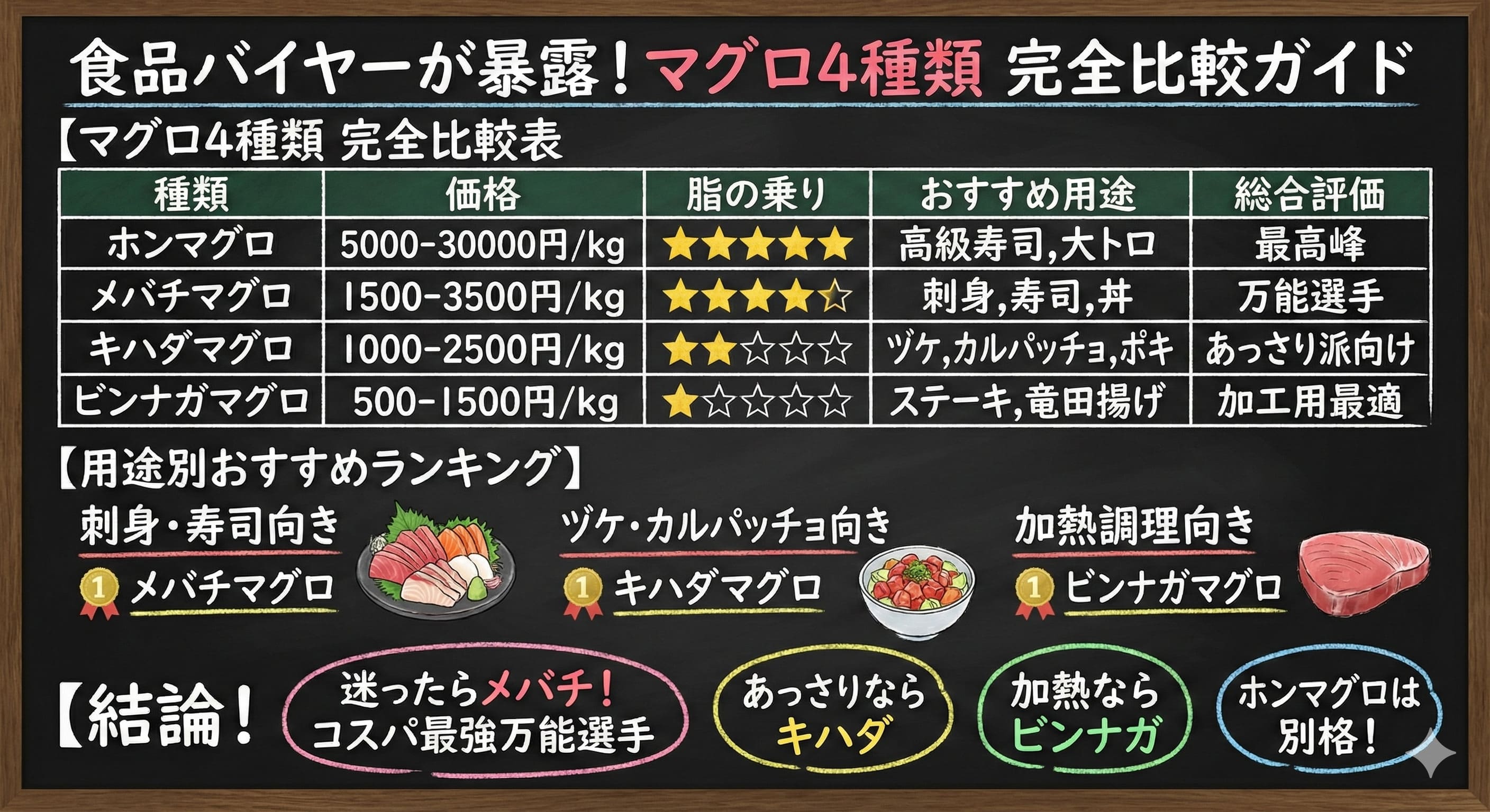 マグロの種類を味の違いや値段、調理法別に徹底解説！