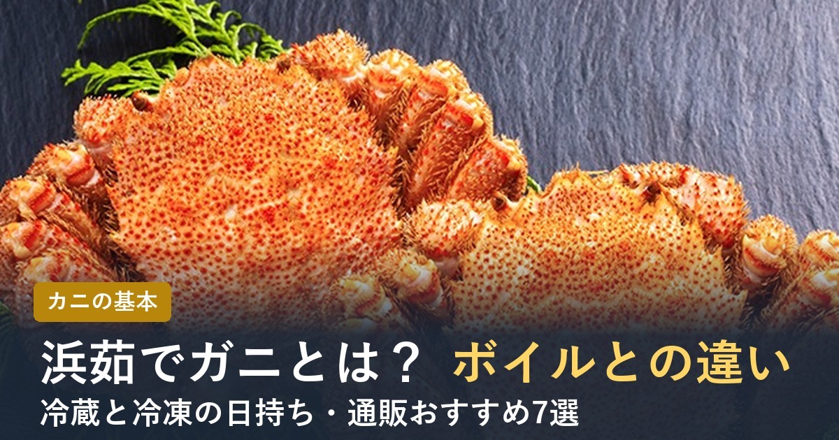 【2026年】浜茹でガニとは？ボイルとの違い・冷蔵冷凍と通販7選