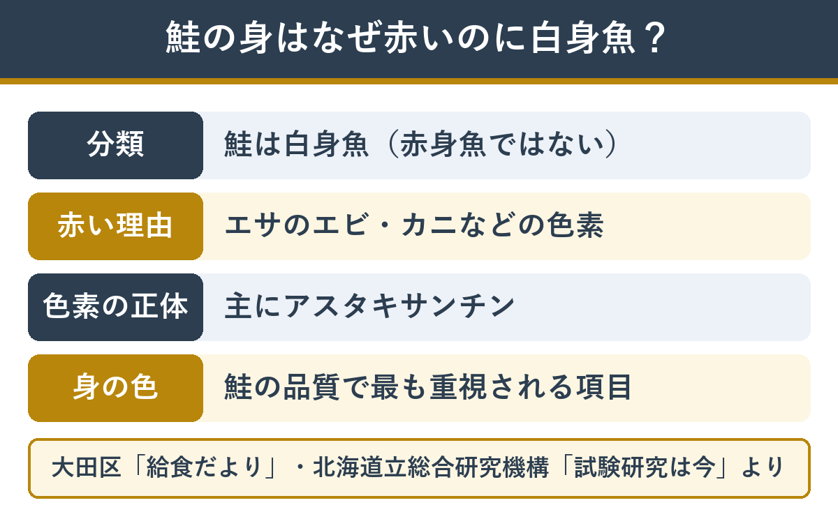 鮭は白身魚か赤身魚か 色と分類の関係