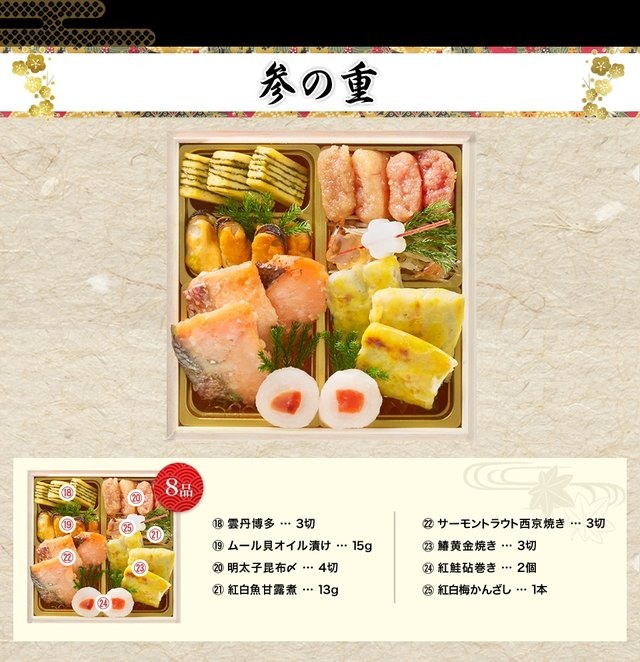 一陽来復のお品書き 参の重（8品）