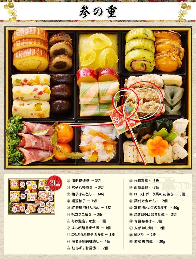 仁寿のお品書き 参の重（21品）