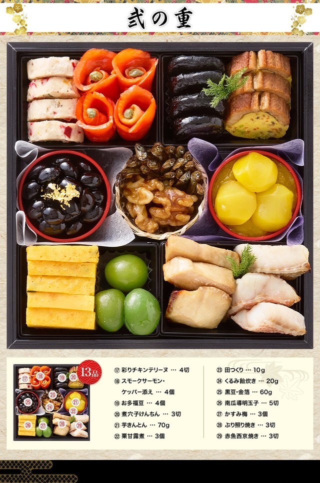 歳徳仁のお品書き 弐の重（13品）