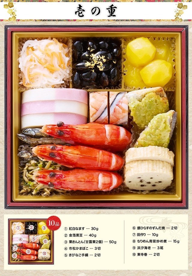 豊彩のお品書き 壱の重（10品）