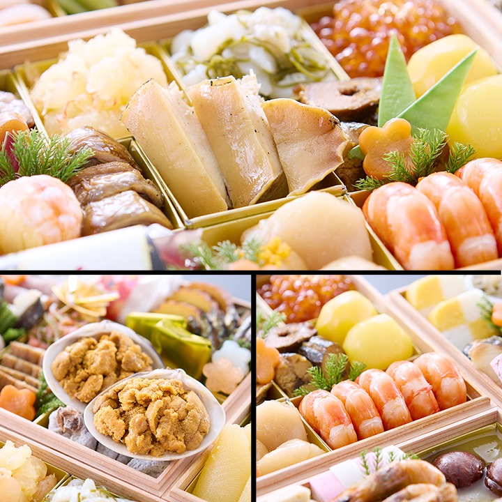 岩元監修の高級三段重「冠寿」の料理