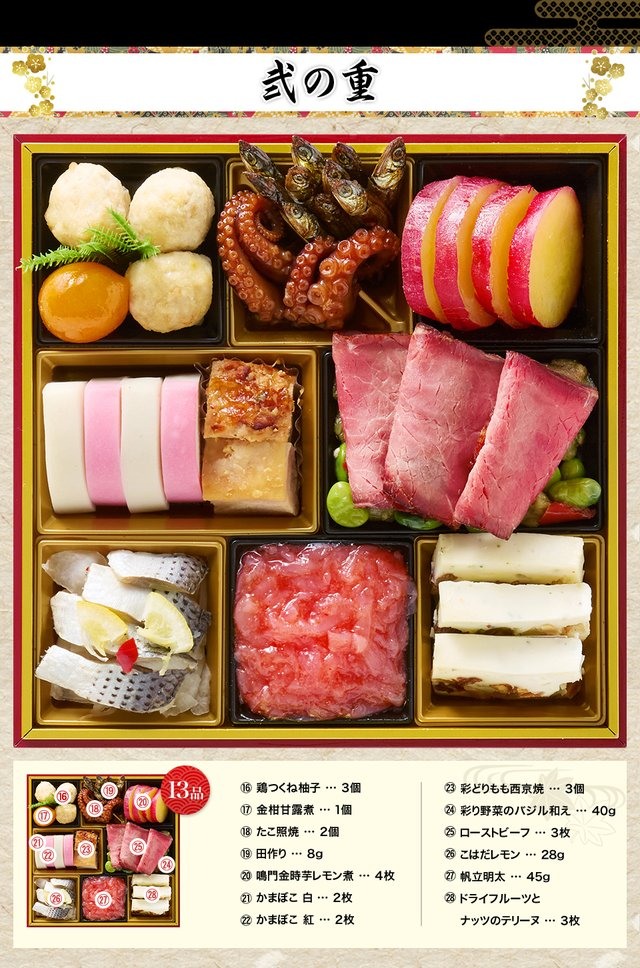 福重のお品書き 弐の重(13品)